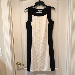 Calvin Klein Black & White Sheath Dress Size 8